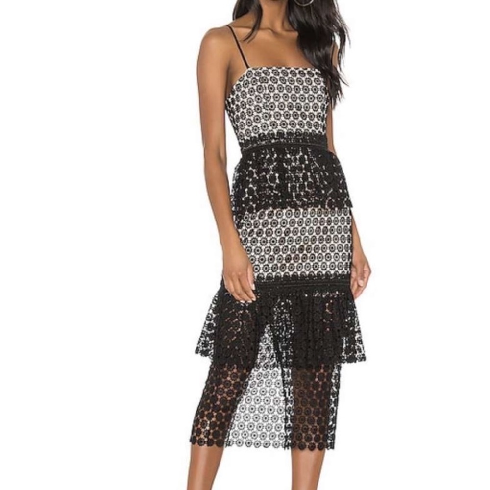 Gorgeous Black and White Midi Dress